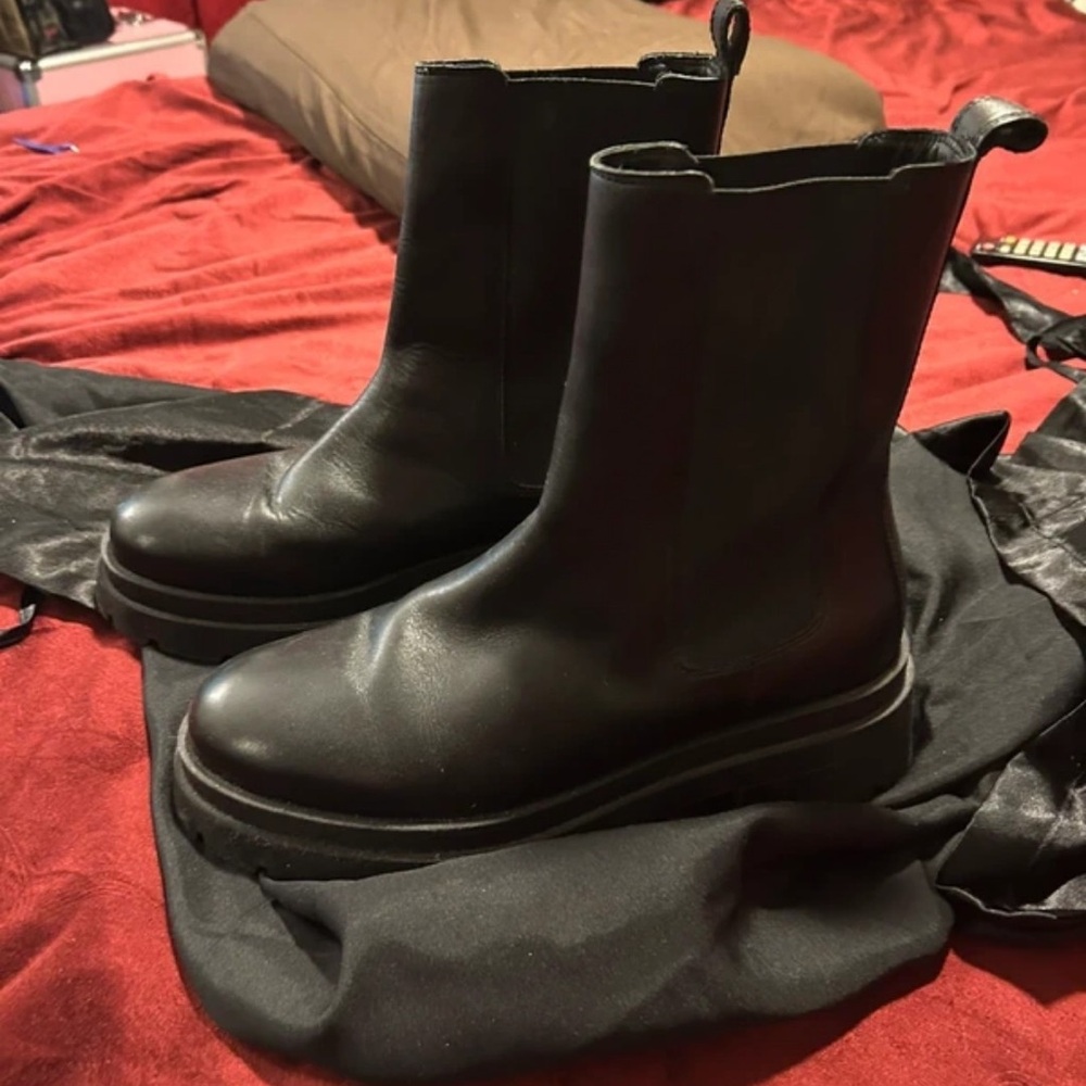 H&M Black Chelsea Platform Ankle Boots